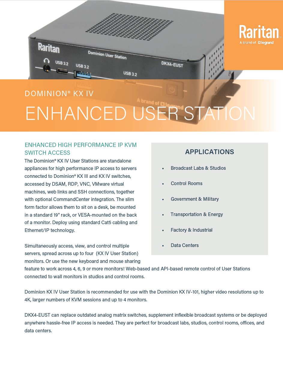 Dominion KX IV Enhanced User Station