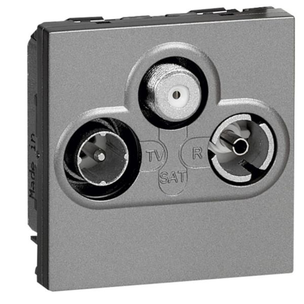 TV socket Arteor - TV-R-SAT shielded - 0-2400 Hz - 2 modules 