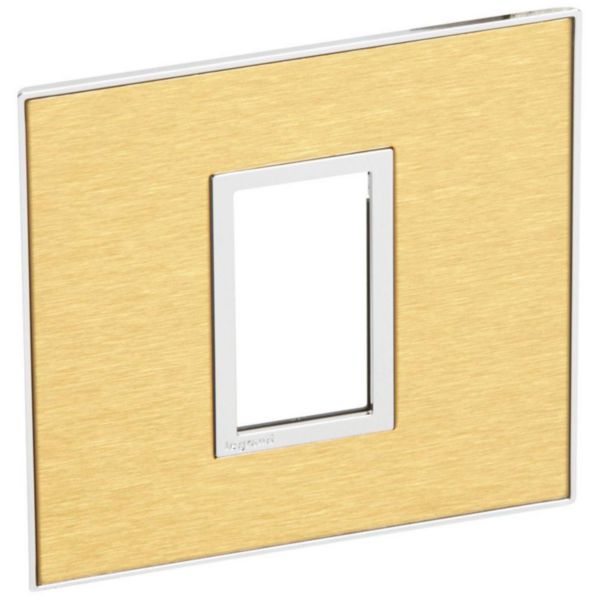 Plate Arteor - British std - square - 1 module - gold brass  