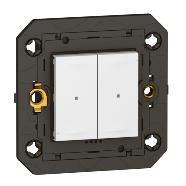Arteor BS wired light switch 2 gang without neutral white | 574621 