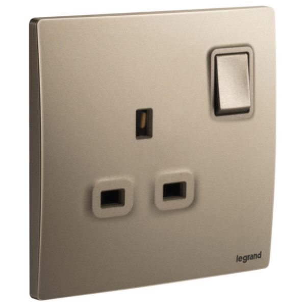 Mallia Senses 1 gang BS switched socket outlet double pole - 13A  