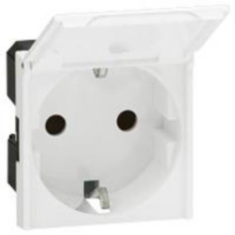 Mosaic™ - Socket outlet - German std - 2P+E with cover - 2 mod 