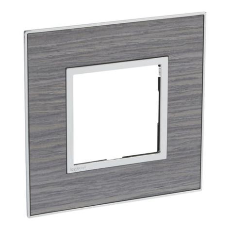 British standard plate Arteor square version 2 modules - wood grey 
