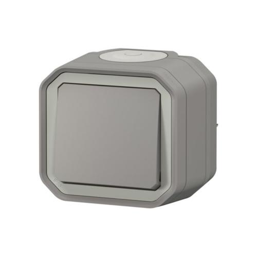 LEGRAND Plexo Bouton poussoir étanche complet gris IP55 - 069720